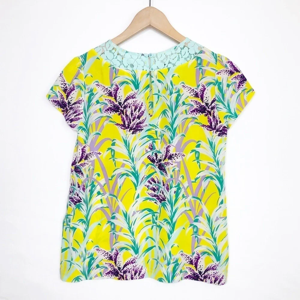 Kate spade New York, Roslyn, California, calling floral, silk lace blouse